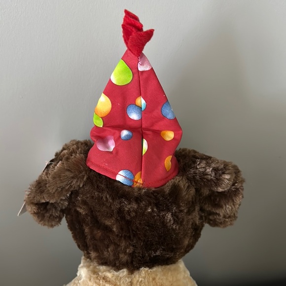 Plush Dog Toy with Party Hat - Brown - Picture 5 of 6